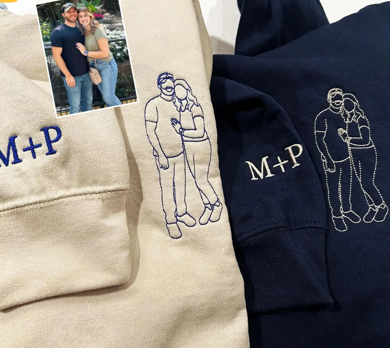 Sudadera Personalizada Parejas Beige y Negro